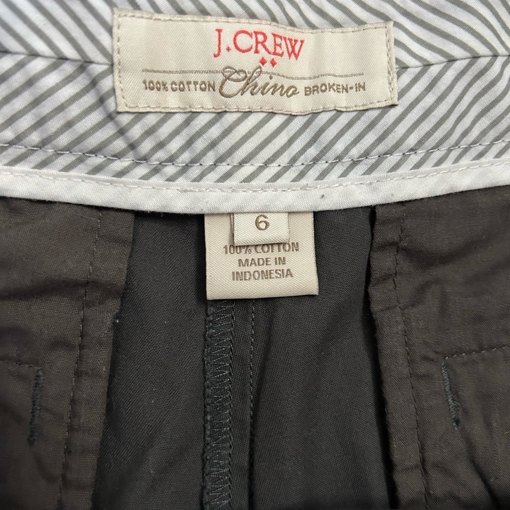 J. Crew Chino Women's Charcoal gray  6 Classic Comfort Summer Lake Fishing Beach - Picture 5 of 6